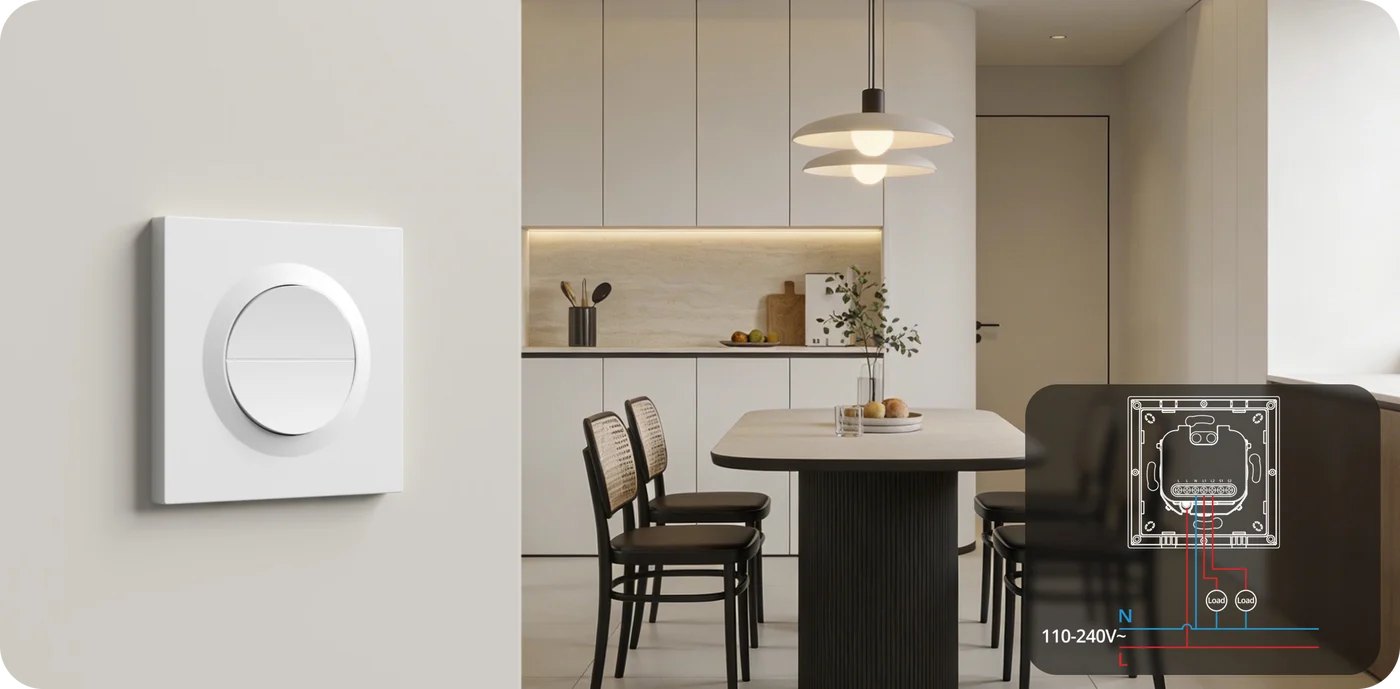 SONOFF Fusion Orb-MW2 Matter Wi-Fi Double Smart Wall Switch MINI-2GS-E – Two circuits, one switch