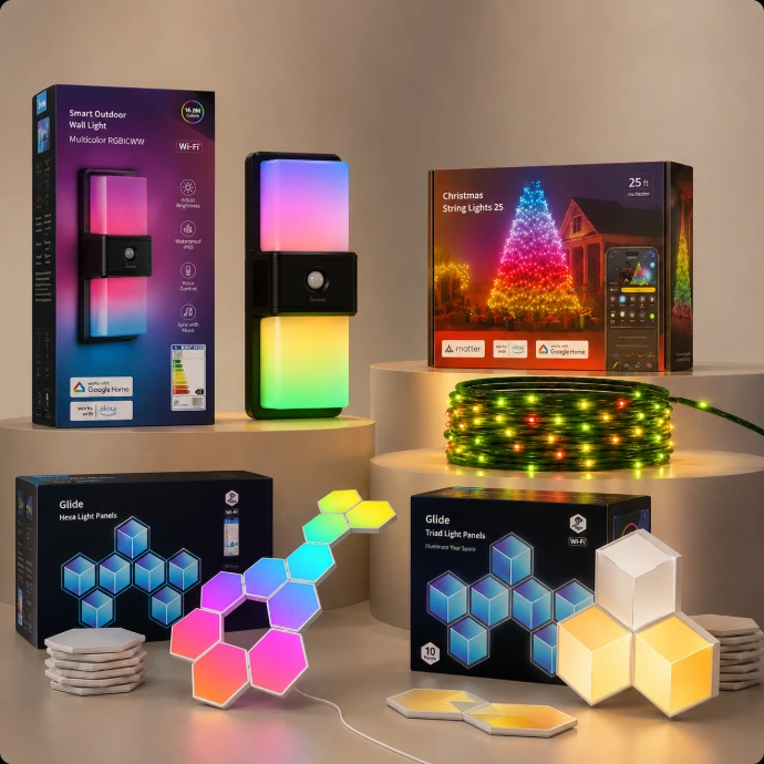 Smart light panels σε σαλόνι