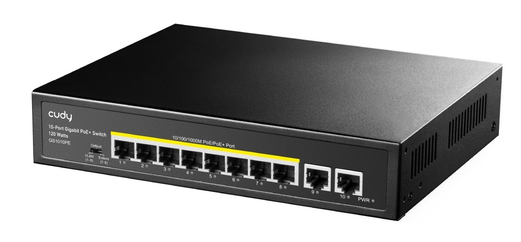 Cudy Switch PoE Gigabit 8PoE + 2GbE Uplink 120W GS1010PE