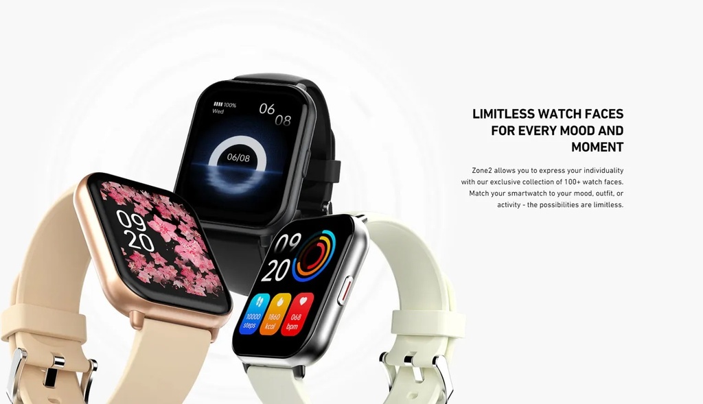 HiFuture ZONE2 Silver/Grey IP68 SmartWatch Supports Wireless Calling, 7day Battery & Health Monitoring Features
