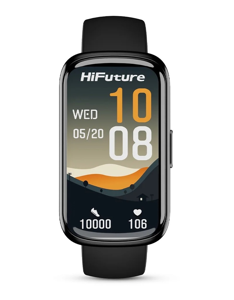 HiFuture EVO2 Black IP68 SmartWatch with Step Count, Heart Rate & Blood Oxygen Monitor