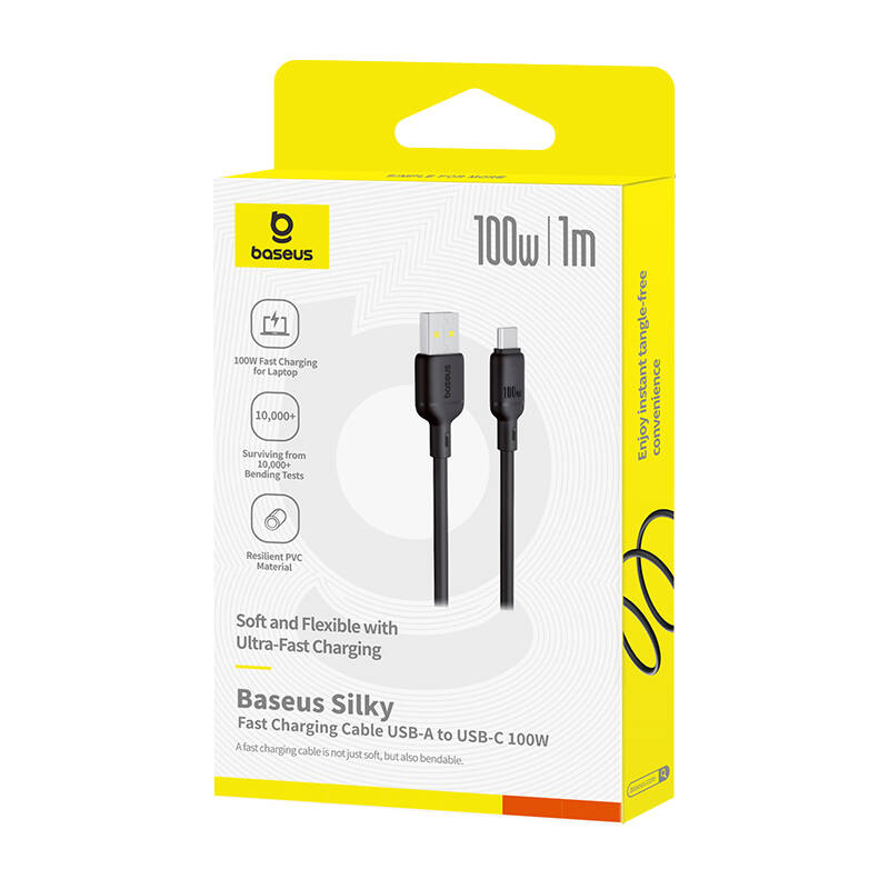 Baseus Cable USB-C to USB-A Silky Series 1.0m 100W Black