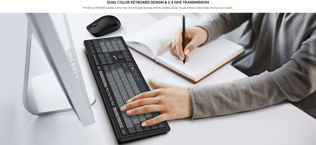 Genius Keyboard-Mouse Set Wireless Dual Colour KM-8200 English