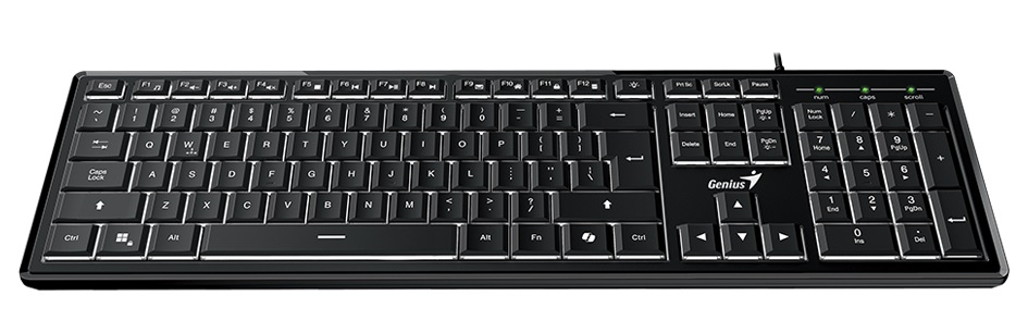 Genius SlimStar 820 Wired Illuminated AI Keyboard English