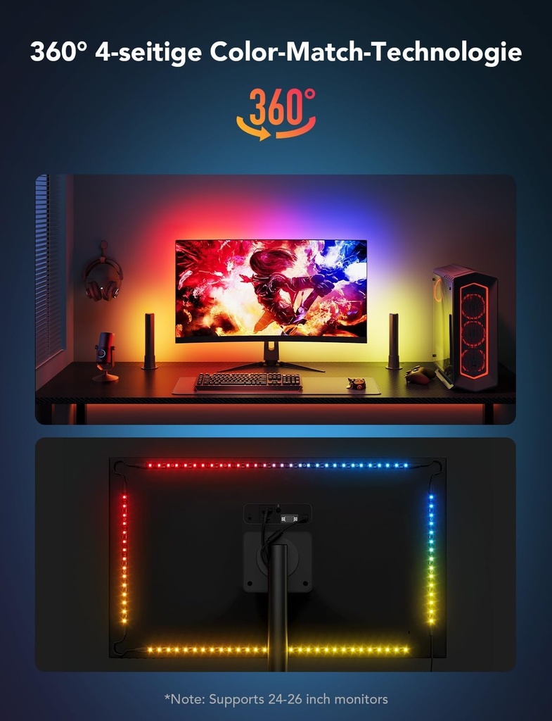 Govee H6608 Monitor Back Light Strip & 2x Light Bars Gaming Set