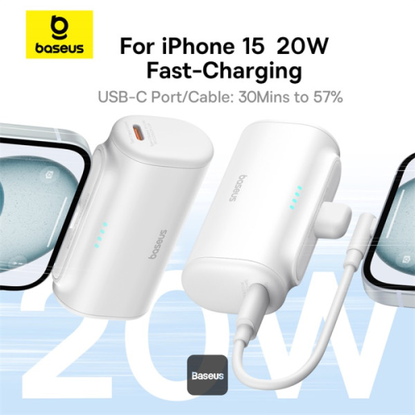 Baseus Powerbank 20W 5000mAh Plug-In USB-C 20W Black