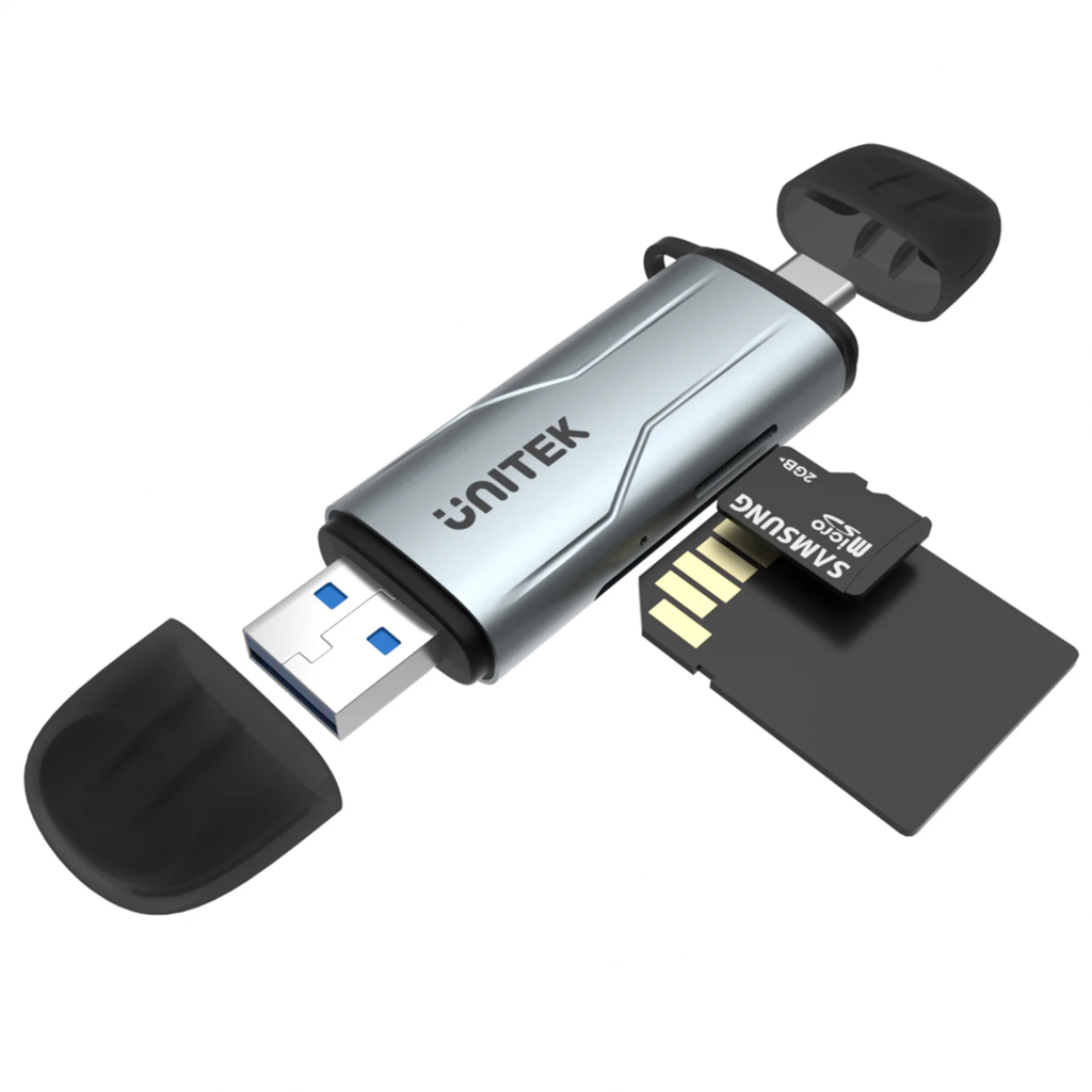 Unitek R1010A Card Reader USB-A/C 3.0 to Micro SD/SD