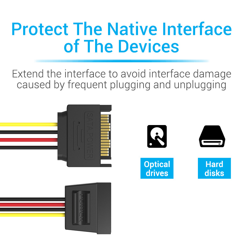 Vention IT Cable SATA 15P Power Extension 0.3m KDABY