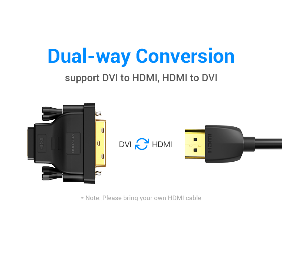 Vention HDMI Female to DVI 24+1 Male Adaptor (Dual Direction) ECDB0