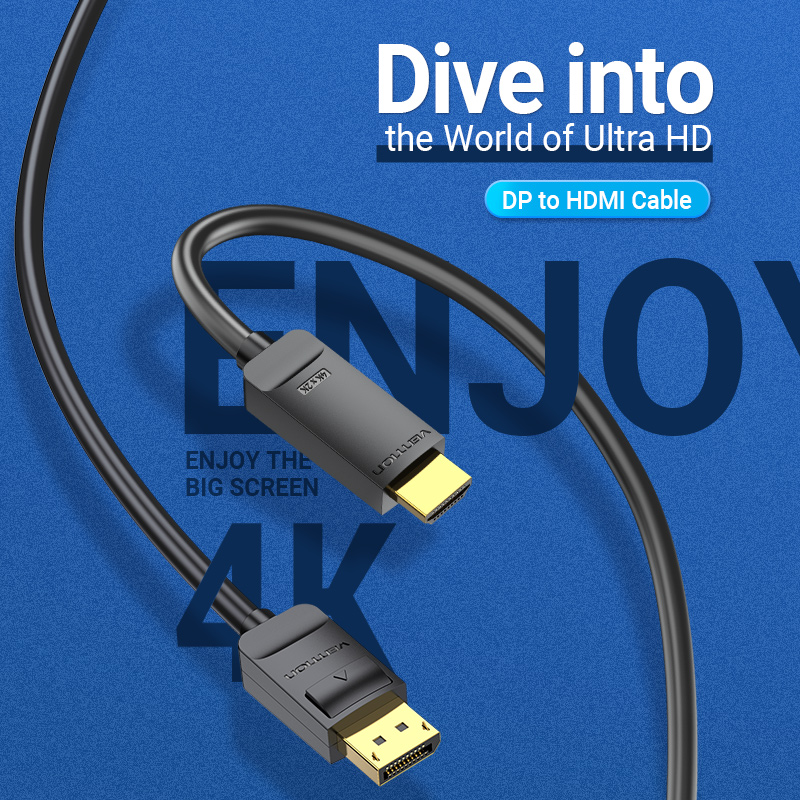 Vention DisplayPort Cable to HDMI 4K30Hz 2.0m HAGBH
