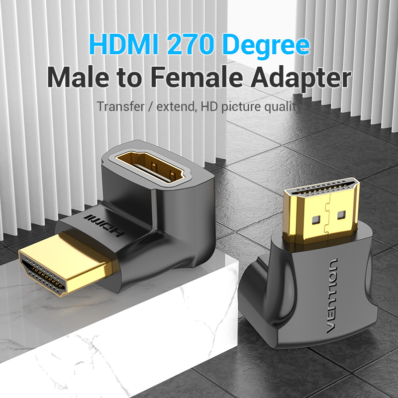 Vention HDMI Right Angle Adaptor Male to Female 270 Degree 4K60Hz AINB0