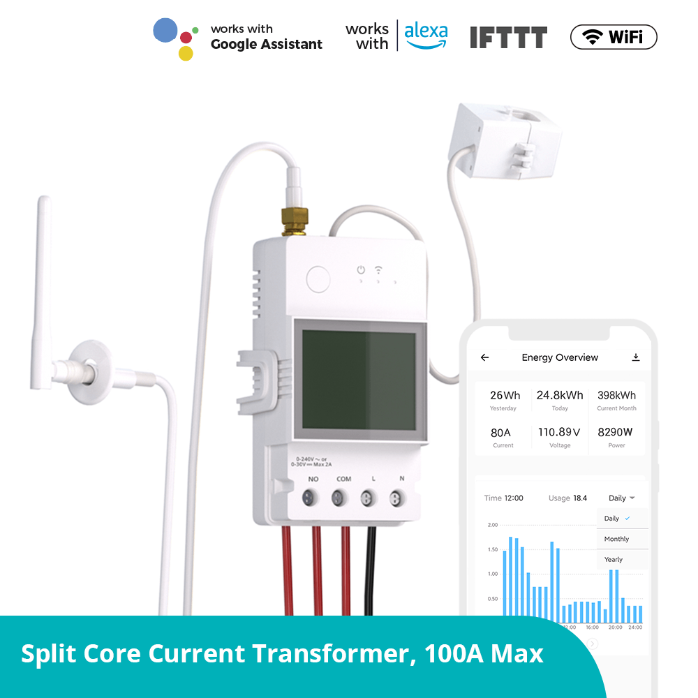 Sonoff WiFi Smart Switch POWCT with 100A Power Metering D/C
