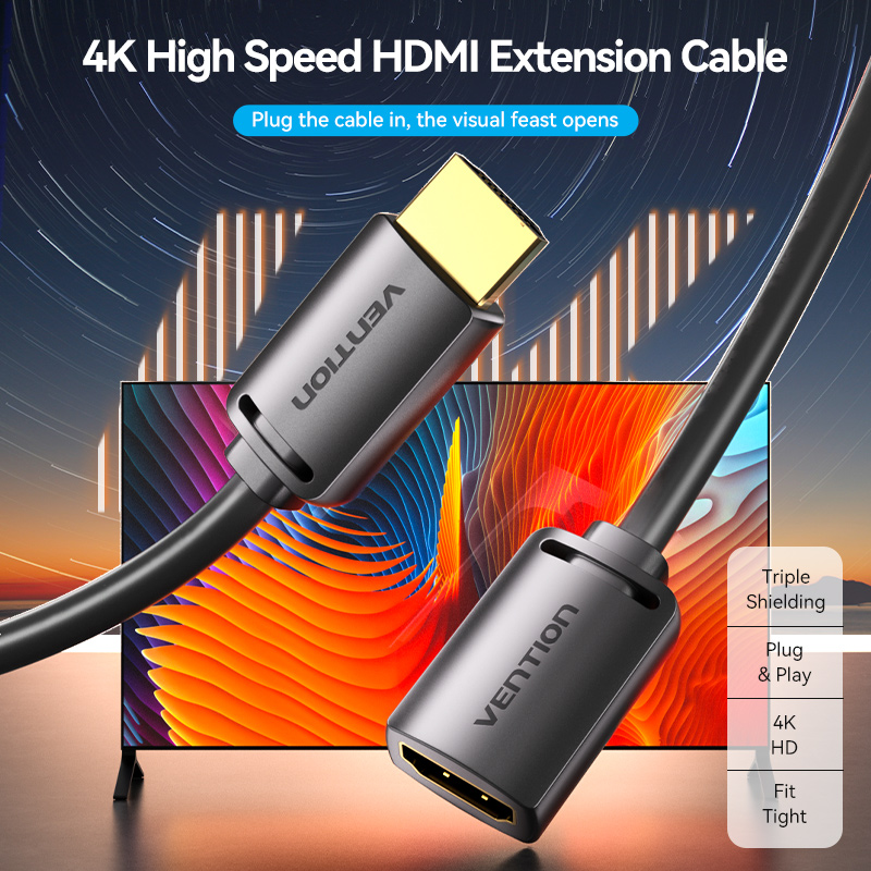 Vention HDMI Cable 2.0 M-F Extension 2.0m AHCBH