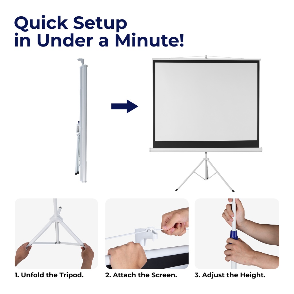Lumivida Projector Tripod Screen 4:3 120” ESDC120