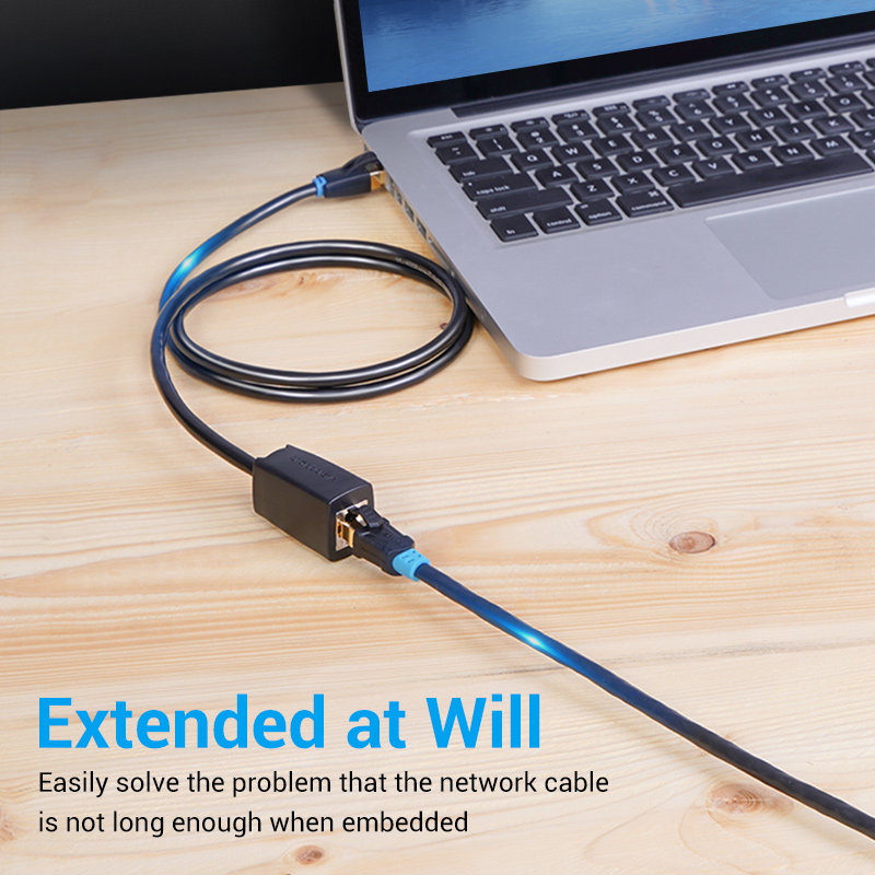 Vention NETWORK Cable CAT8 SFTP M-F Extension 1.5m Black IKHBG