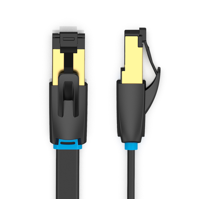 Vention NETWORK Cable CAT8 SFTP Flat 0.5m Black IKCBD
