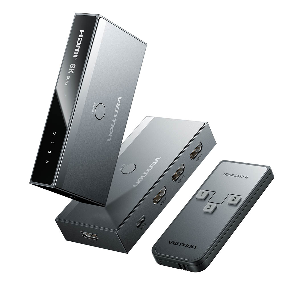 Vention HDMI Switch 3-Port 8K 2.1 w/Remote Control AKRH0