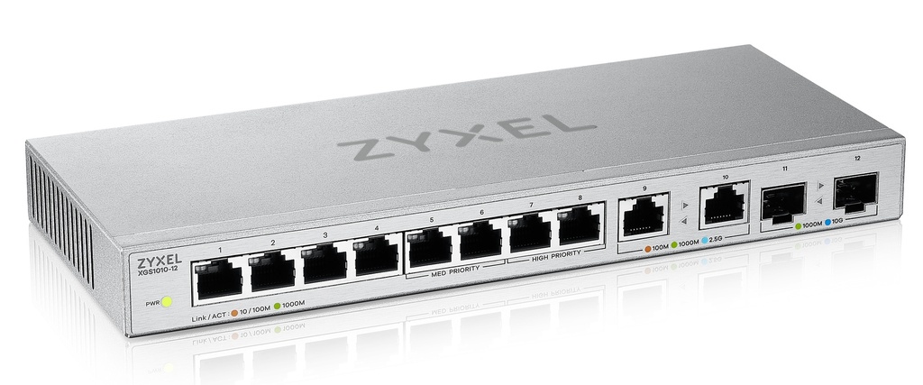 Zyxel Switch Multi-Gig 8-Port GbE + 2.5GbE + 10G SFP XGS1010-12