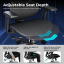 Lumivida Gaming/Office Chair Ergonomic Mesh Lumbar Support Adjustable Seat/Armrest CH09-8 Black