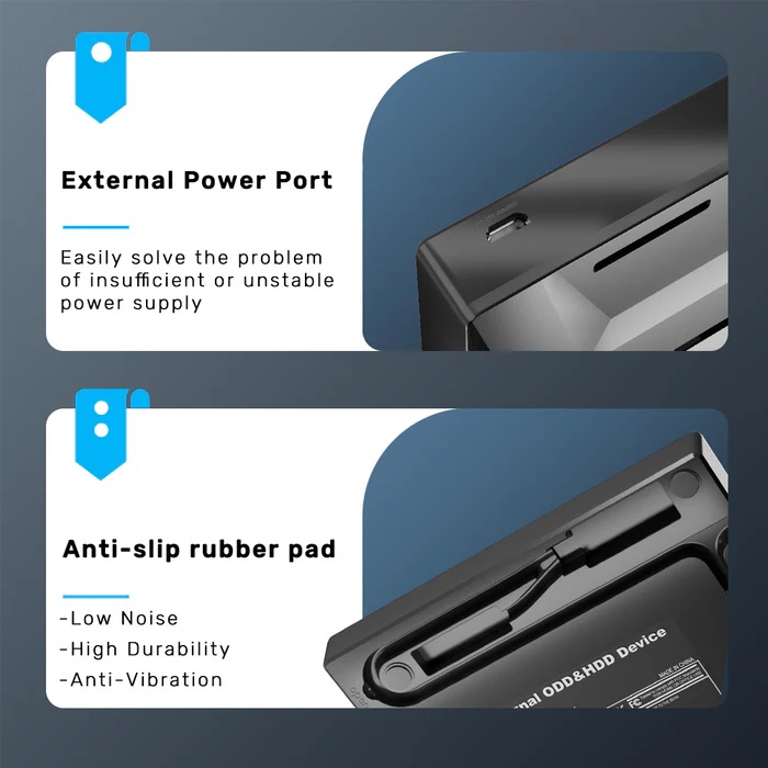 Unitek Optical External Drive & 5in1 USB Hub T1037A
