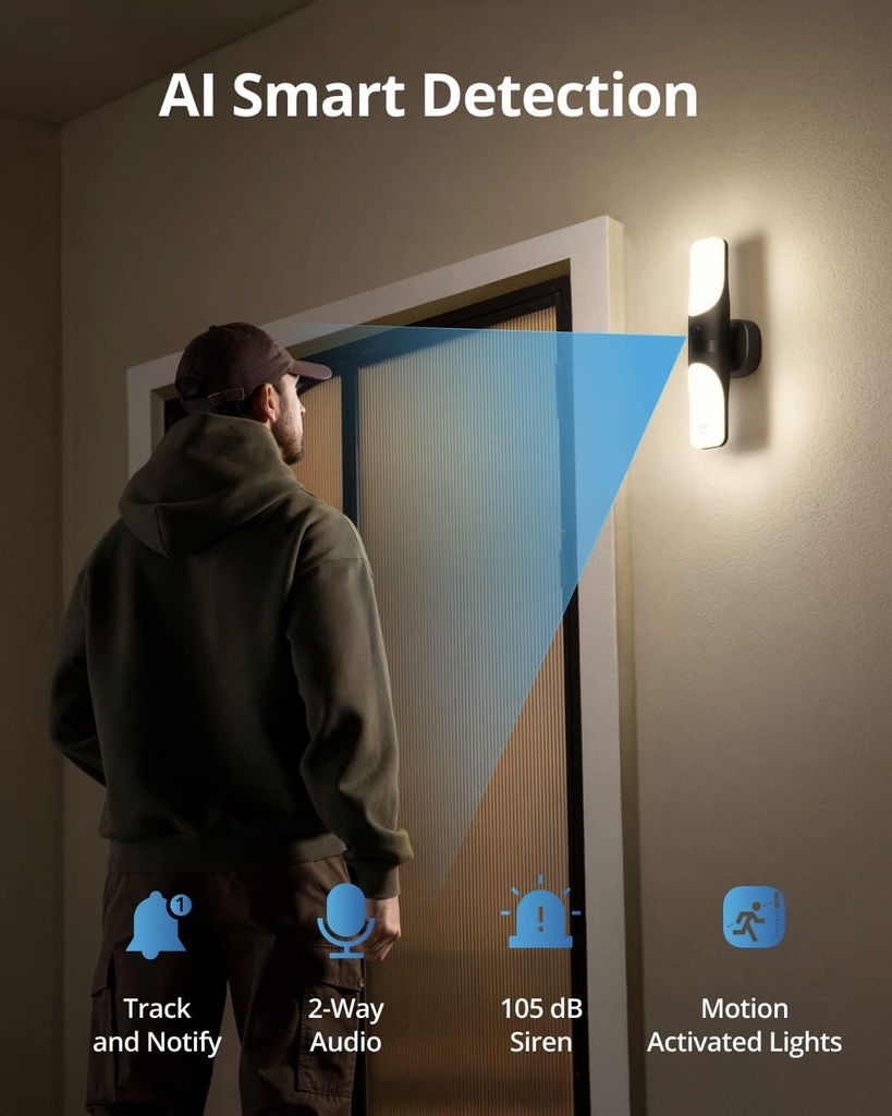 Anker Eufy Security Camera Outdoor Wired Wall Light S100