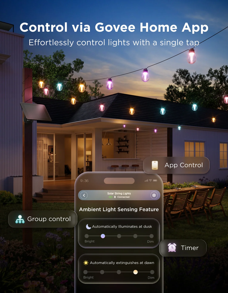 Govee Outdoor Smart RGBICW With Solar Charge 10m (Solar String Lights)