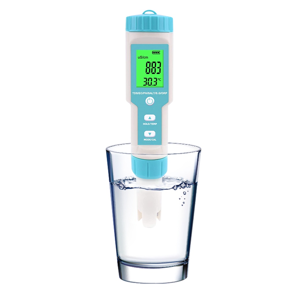 Noyafa Water Quality Tester with 7-in-1 Measurement (pH, TDS, EC, Salinity, S.G., ORP, Temperature), High-Precision Prob