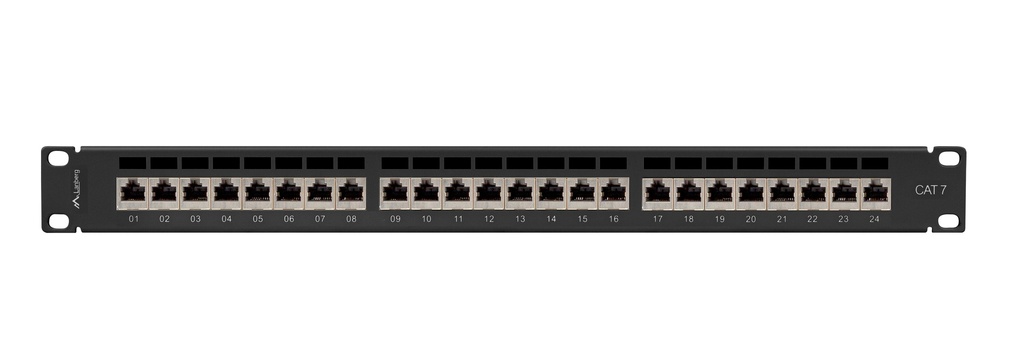 Lanberg Patch Panel 24-Port 1U 19" CAT7 FTP Shielded Black PPS7-1024-B