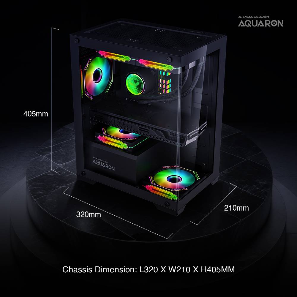 Armaggeddon Aquaron Micro ATX Gaming Case Black