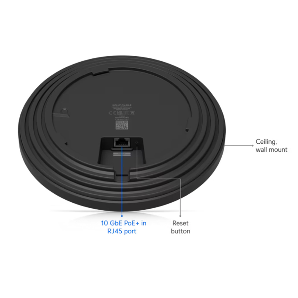Ubiquiti UniFi 7 PRO XG Wi-Fi 7 Ceiling Access Point U7-Pro-XG Black