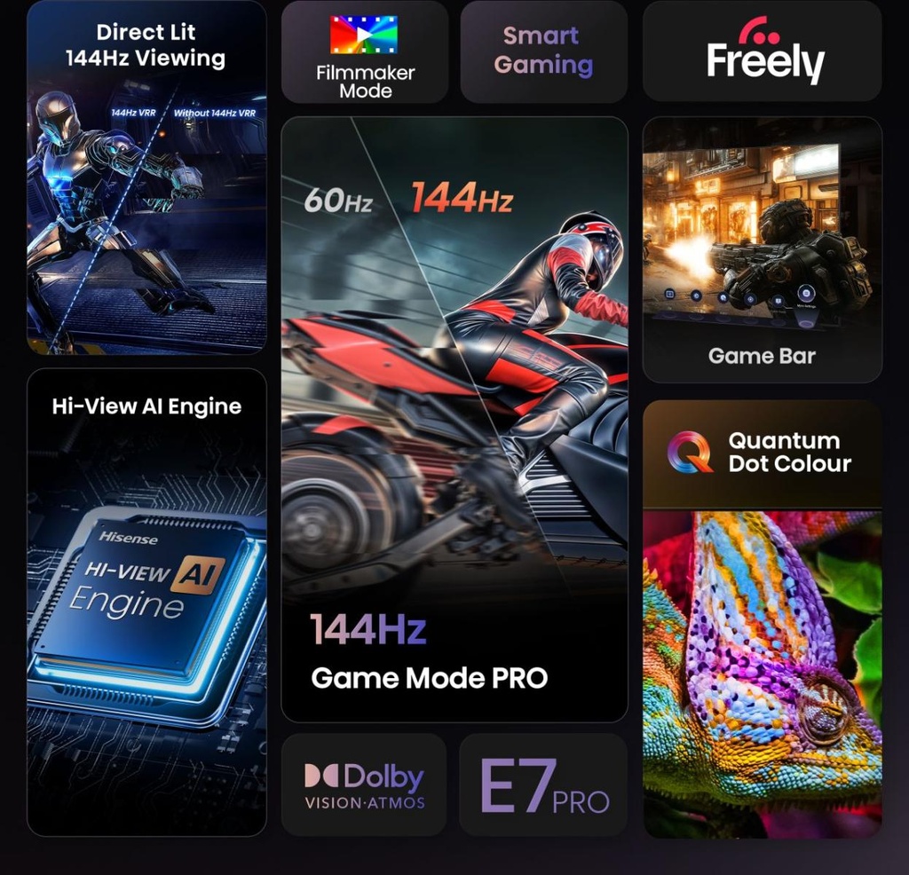 Hisense 50E7Q PRO 50'' 4K Smart QLED TV 144 HZ