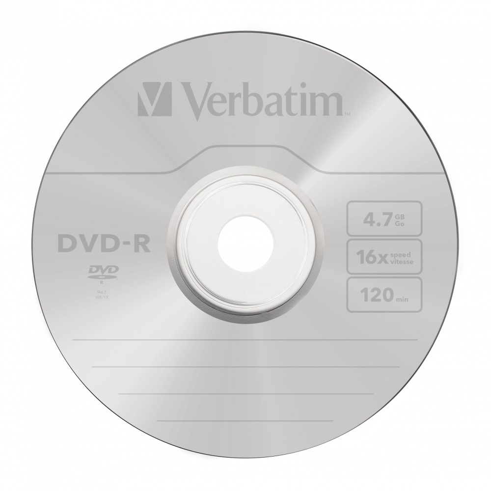Verbatim DVD-R 4.7GB 16X 10-Pack Spindle Matt Silver 43523