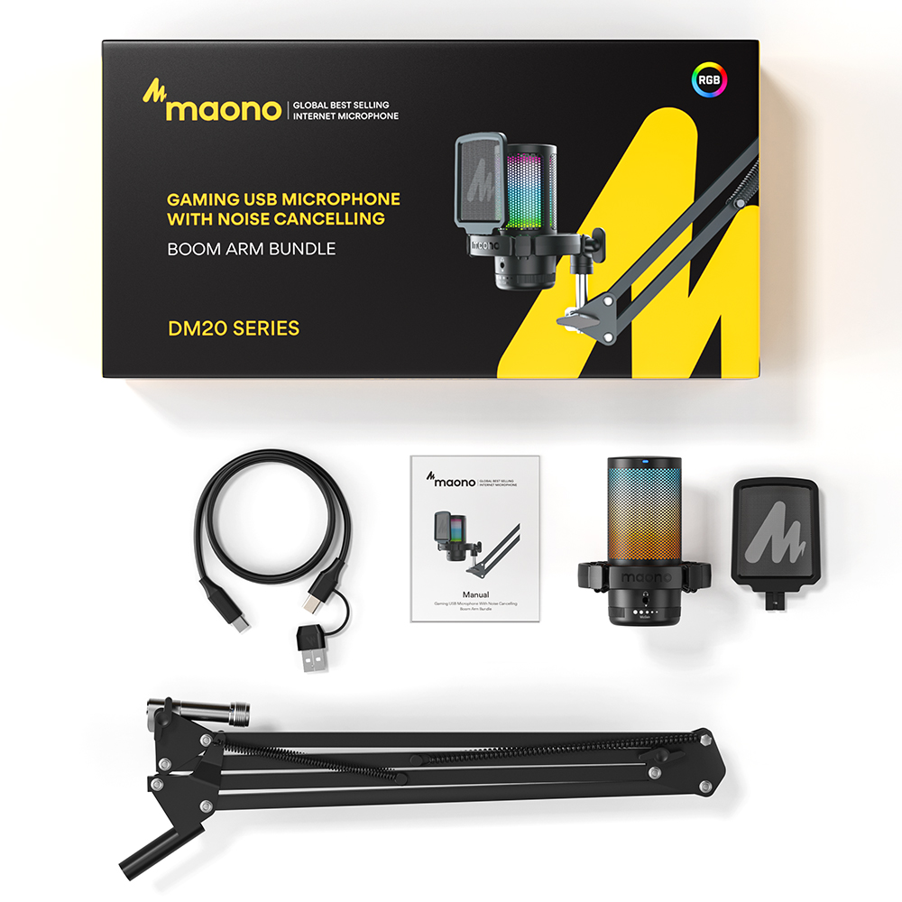 Maono DGM20S USB Condenser Microphone with Boom Arm
