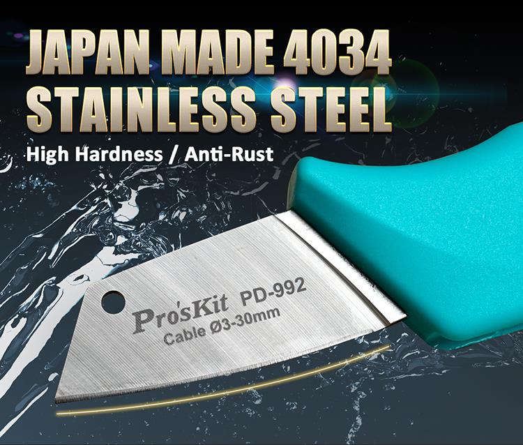 Proskit PD-992 Super Sharp Electricians Knife Anti Slip & Ergonomic with Dual Function Cover