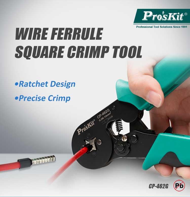 Proskit Crimping Tool Wire Ferrule Square Crimp 175mm CP-462G
