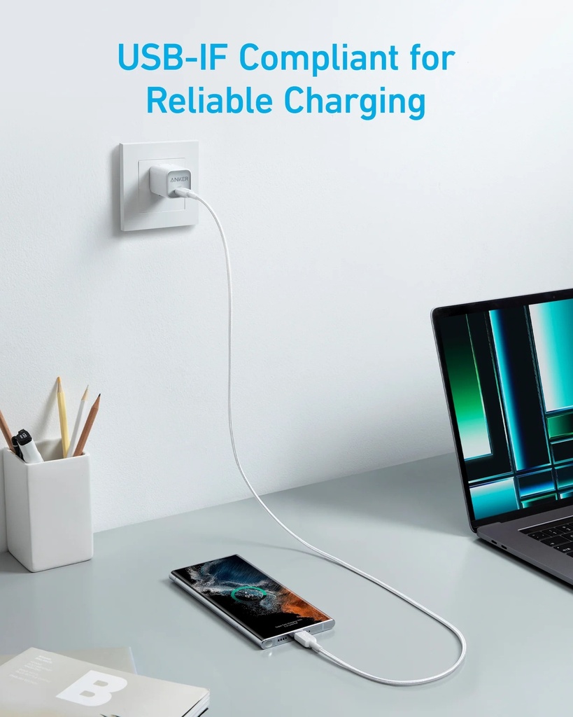 Anker Mobile Cable USB C to USB C 0.9m 322 White