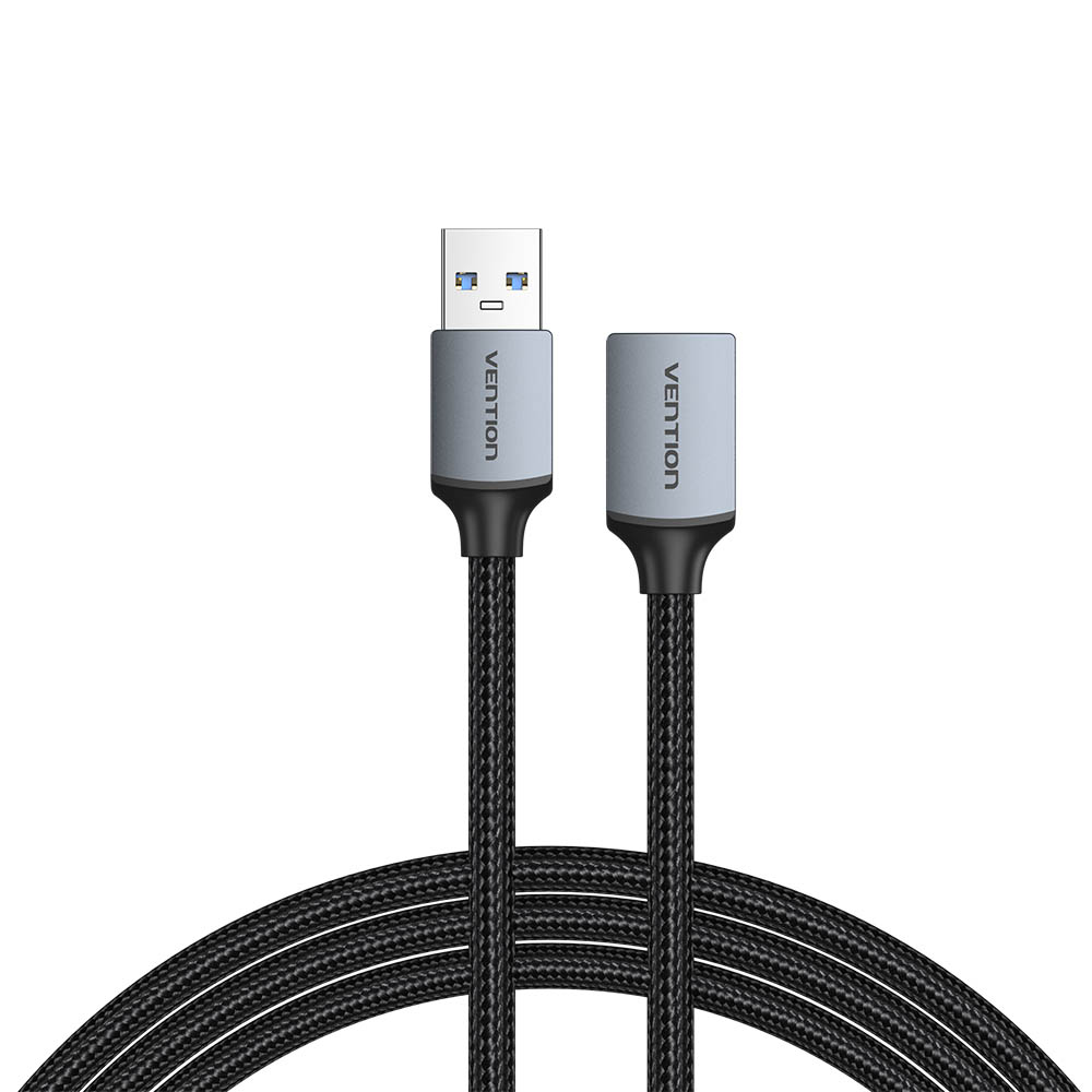 Vention IT Cable USB-A 3.0 M-F Extension Braided Aluminium 2.0m Grey CBLHH