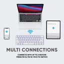 Armaggeddon MBA-61R White Wireless Bluetooth Mechanical Keyboard 61 Blue Keys
