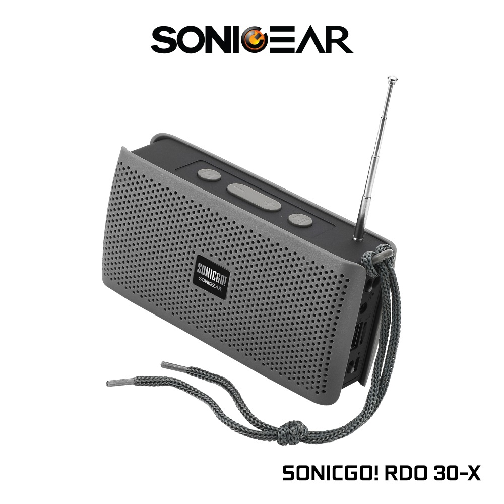 SonicGear SONICGO! RDO30-X Portable BT/FM/USB Speaker Gray