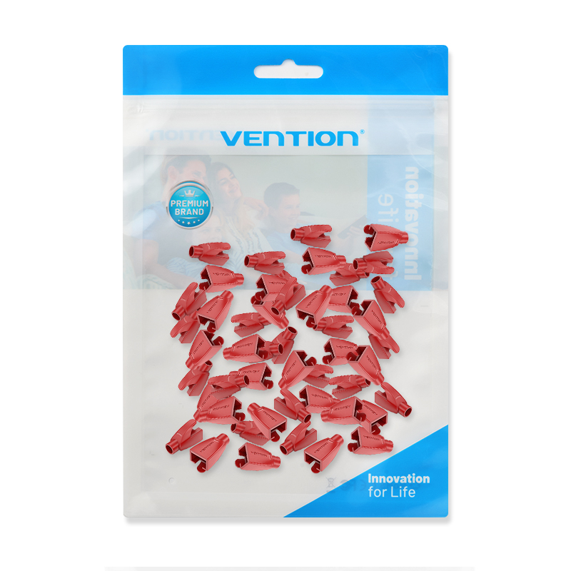 Vention NETWORK Connector Strain Relief Boots RJ45 Red 50-pack