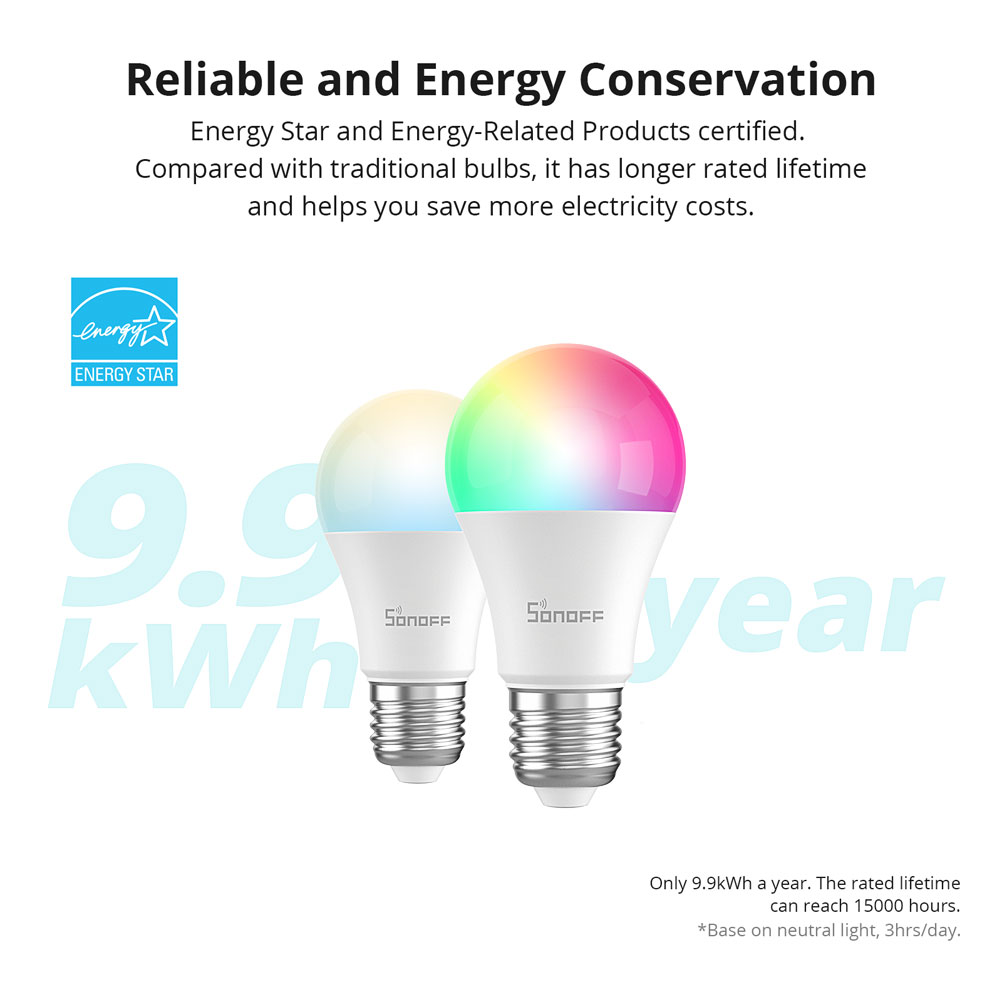 Sonoff WiFi Smart Bulb E27 RGB B05-BL-A60
