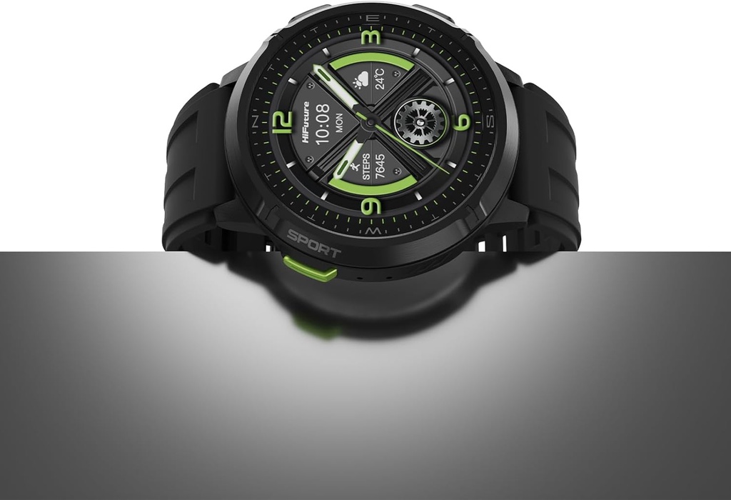 HiFuture MIX 3 Black Sport SmartWatch with AMOLED Always-On Display, Compass, 3 ATM