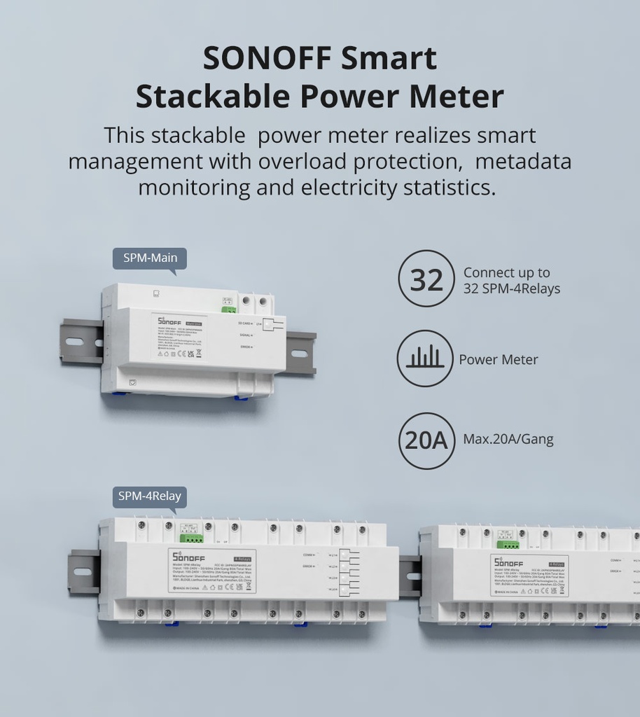 Sonoff SPM-Main Wifi Smart Stackable Power Meter