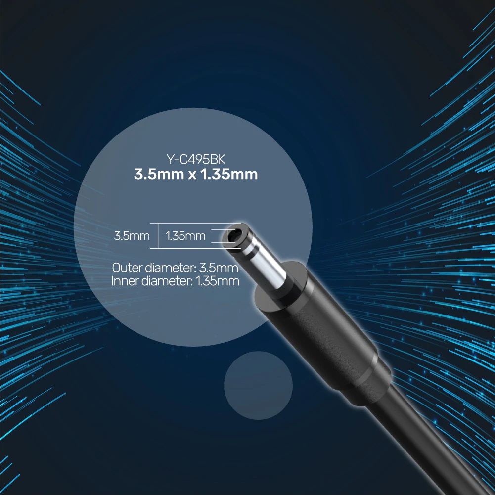 Unitek Y-C495BK USB to DC 3.5x1.35mm Power 1m