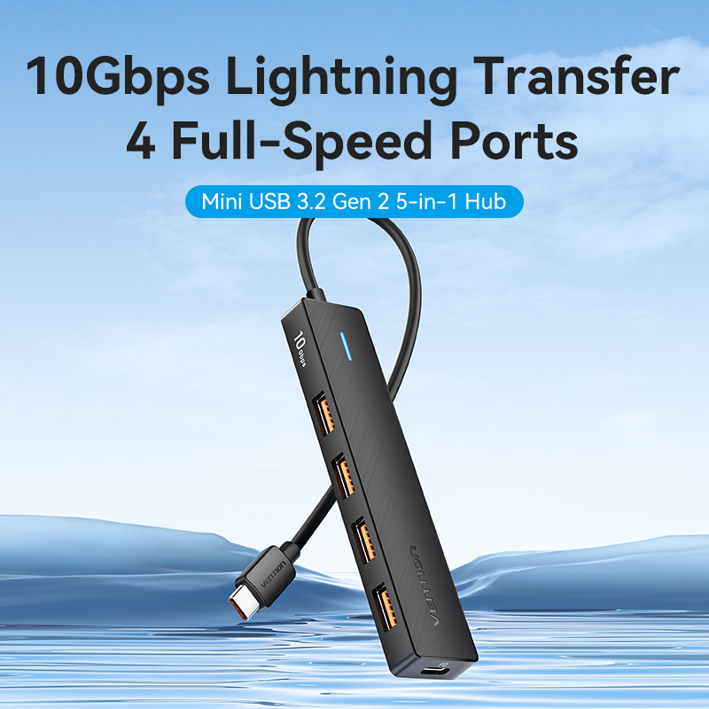 Vention IT HUB USB-C 3.2 4xA + PD100W USB-C Port CKCBB