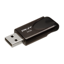 PNY Flash Drive Attache 4 USB 2.0 Stick 64GB Capless Slider Black FD64GATT4