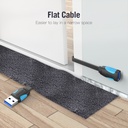 Vention IT Cable USB-A 3.0 M-F Extension Flat 2.0m Black VAS-A13-B200