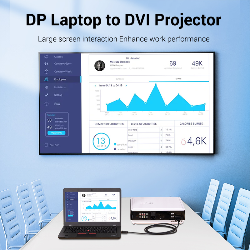 Vention DisplayPort to DVI-D Cable 24+1 2.0m HAFBH