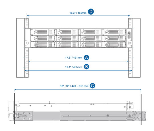 QNAP Rackmount Rail Kit for 2U NAS Models RAIL-B02
