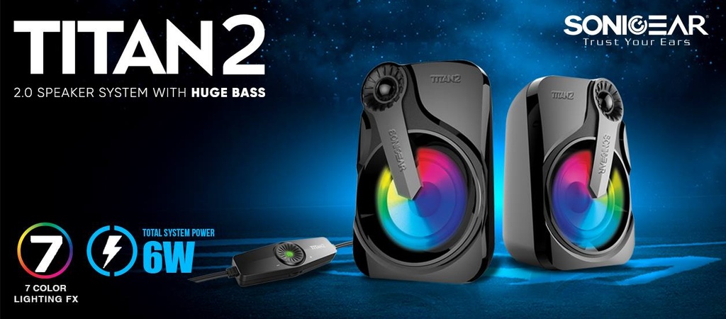 SonicGear Titan2 2.0 USB Speakers 12W 7LFX